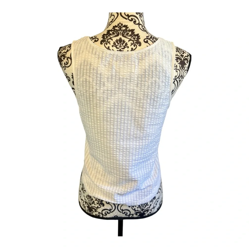 MAEVE White Textured Sleeveless Square-Neck Tank Top - Picture 2 of 7